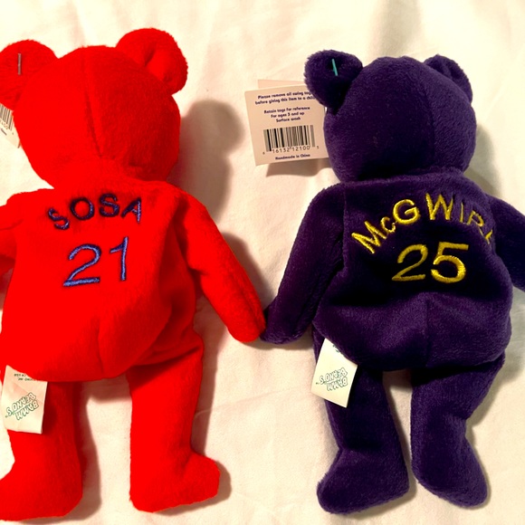 ⚾️Vintage Set Aug 1998 Salvino's BAMM BEANO's Mark McGwire #25 & Sammy Sosa #21 - Picture 1 of 6
